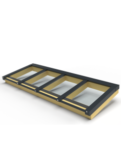 Zelfbouw lichtstraat 4 vak lessenaarsdak 3550x1100mm