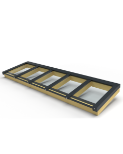 Zelfbouw lichtstraat 5 vak lessenaarsdak 3750x1000mm antraciet