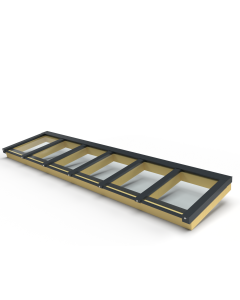 Zelfbouw lichtstraat 6 vak lessenaarsdak 5290x1100mm