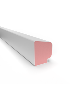 Kunststof, buigbare Durodeen glaslat D17-15/s kleur wit met sponning