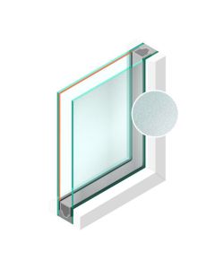 Dubbel glas Figuur HR++ Crepi blank 4mm - sp - #4mm